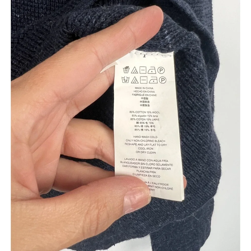 Michael Kors Navy Blue Crewneck Knit Sweater Long Sleeve Mens size L - Picture 5 of 7